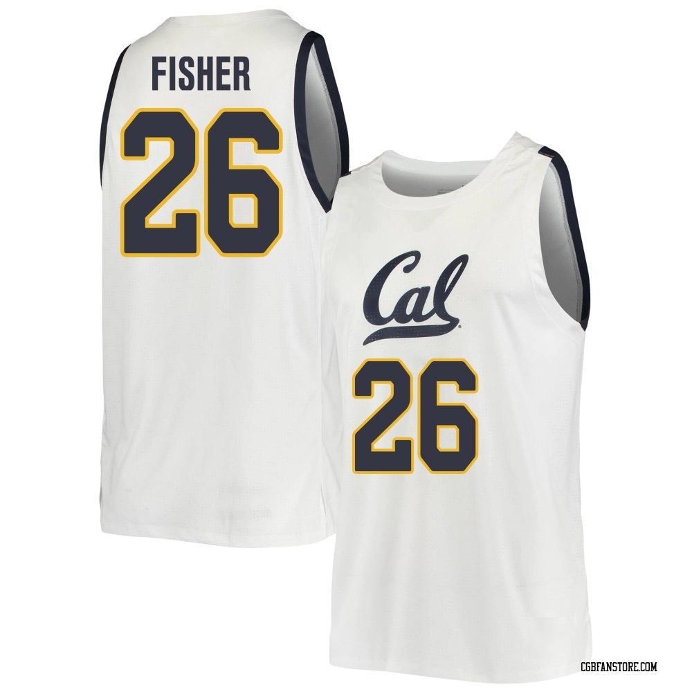 Men's BJ Fisher California Golden Bears Replica Cal Basketball Jersey - White