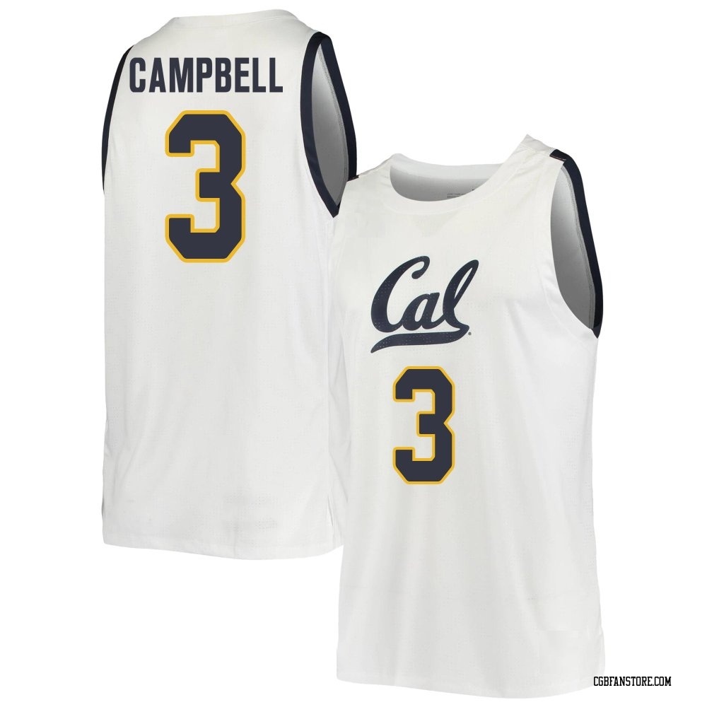 Men's DJ Campbell California Golden Bears Replica Cal Basketball Jersey - White