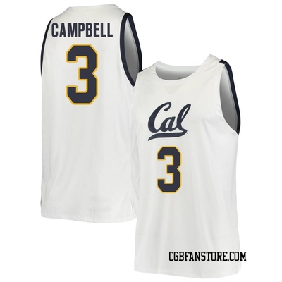 Men's DJ Campbell California Golden Bears Replica Cal Basketball Jersey - White