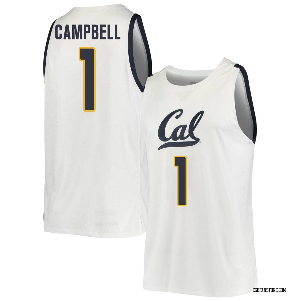 Men's DeJuan Campbell California Golden Bears Replica Cal Basketball Jersey - White