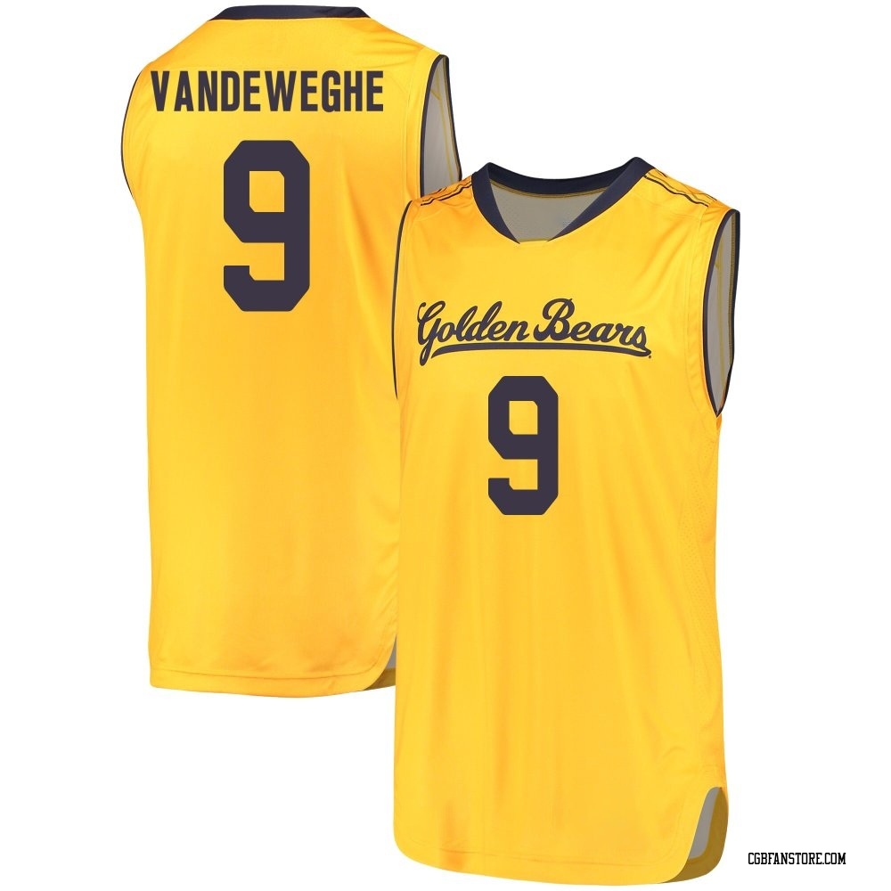 Men's Hugh Vandeweghe California Golden Bears Replica Cal Performance Basketball Jersey - Gold