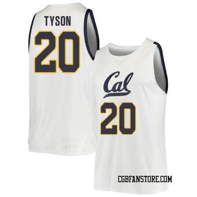 Men's Jaylon Tyson California Golden Bears Replica Cal Basketball Jersey - White
