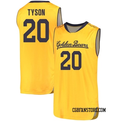 Men's Jaylon Tyson California Golden Bears Replica Cal Performance Basketball Jersey - Gold
