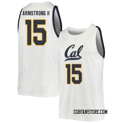 Men's Kevin Armstrong II California Golden Bears Replica Cal Basketball Jersey - White