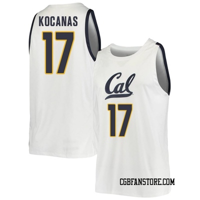 Men's Mantas Kocanas California Golden Bears Replica Cal Basketball Jersey - White