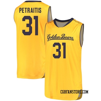 Men's Rytis Petraitis California Golden Bears Replica Cal Performance Basketball Jersey - Gold