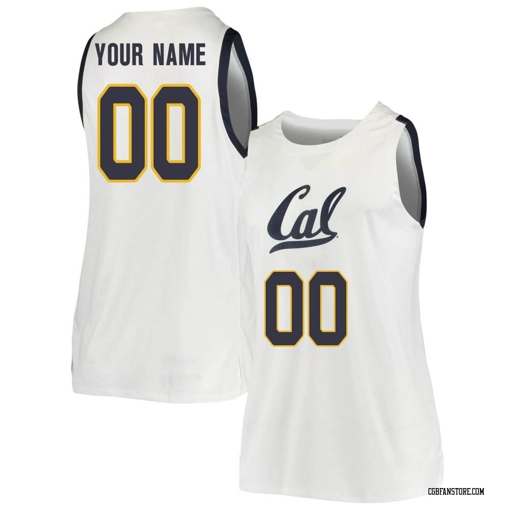 Women's Custom California Golden Bears Replica Cal Basketball Jersey - White