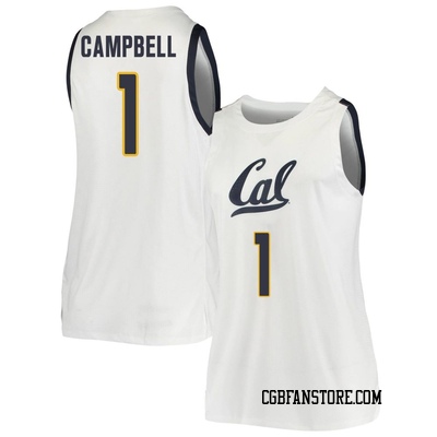 Women's DeJuan Campbell California Golden Bears Replica Cal Basketball Jersey - White