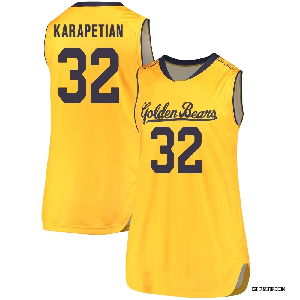 Women's Jayden Karapetian California Golden Bears Replica Cal Performance Basketball Jersey - Gold